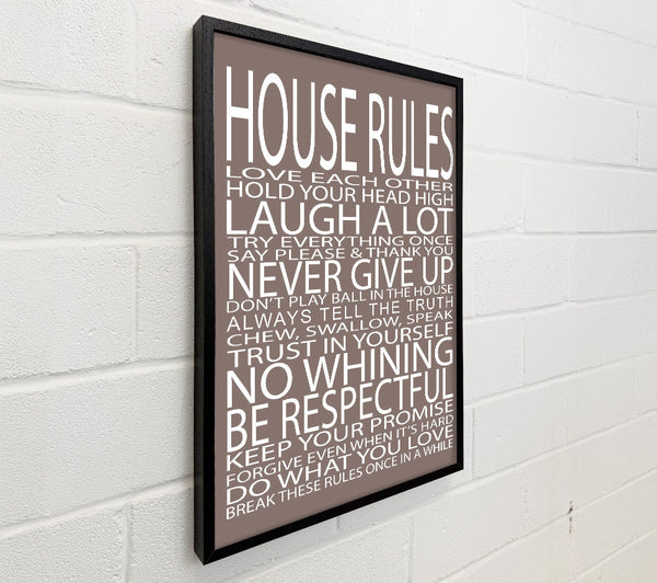 Family Quote House Rules Love Each Other Beige