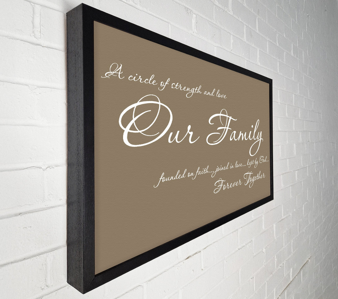  A Canvas Print of Family Quote Our Family Together Forever Beige Canvas Art