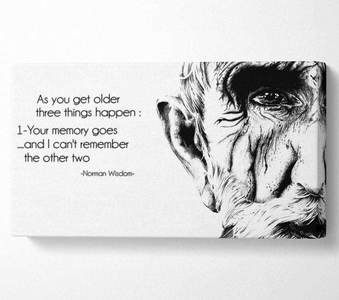 A Canvas Print of Motivational Quote Norman Wisdom As You Get Older Canvas Art