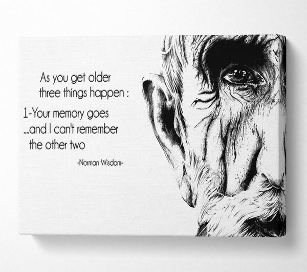  A Canvas Print of Motivational Quote Norman Wisdom As You Get Older Canvas Art