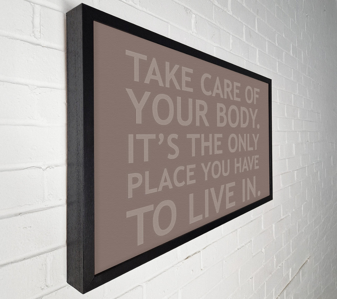  A Canvas Print of Take Care Of Your Body Beige Canvas Art