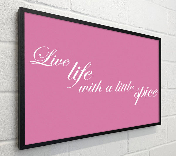 Kitchen Quote Live Life With A Little Spice Pink