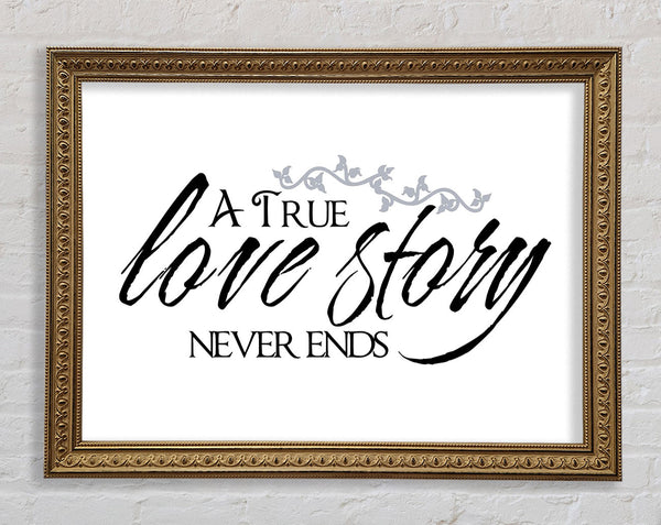 Love Quote A True Love Story Never Ends Framed Print
