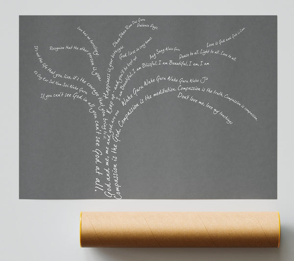 Love Quote The Love Tree Grey Giclee Print
