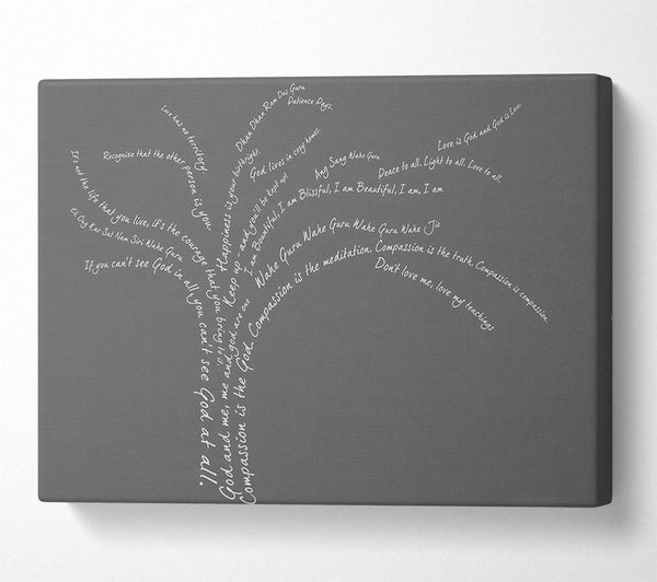  A Canvas Print of Love Quote The Love Tree Grey Canvas Wall Art