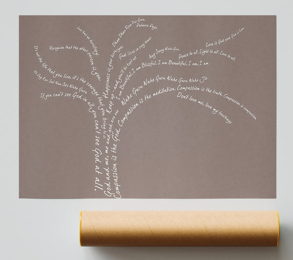 Love Quote The Love Tree Beige Poster