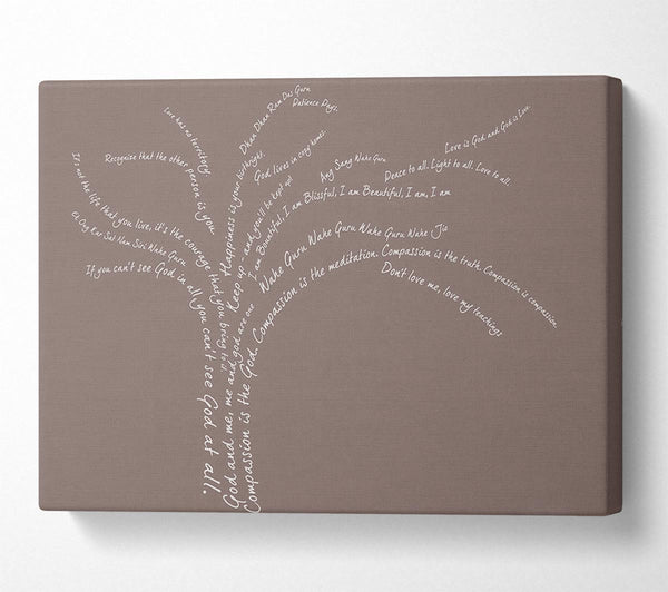  A Canvas Print of Love Quote The Love Tree Beige Canvas Wall Art