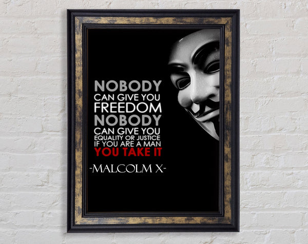 Movie Quote Malcolm X Framed Print