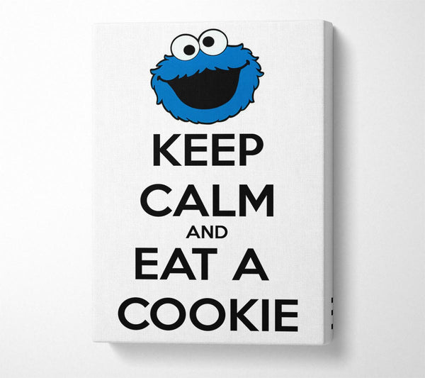  A Canvas Print of Kitchen Quote Keep Calm And Eat A Cookie Canvas Wall Art