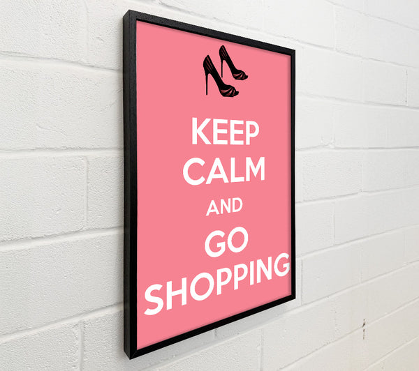 Girls Room Quote Keep Calm And Go Shopping Pink