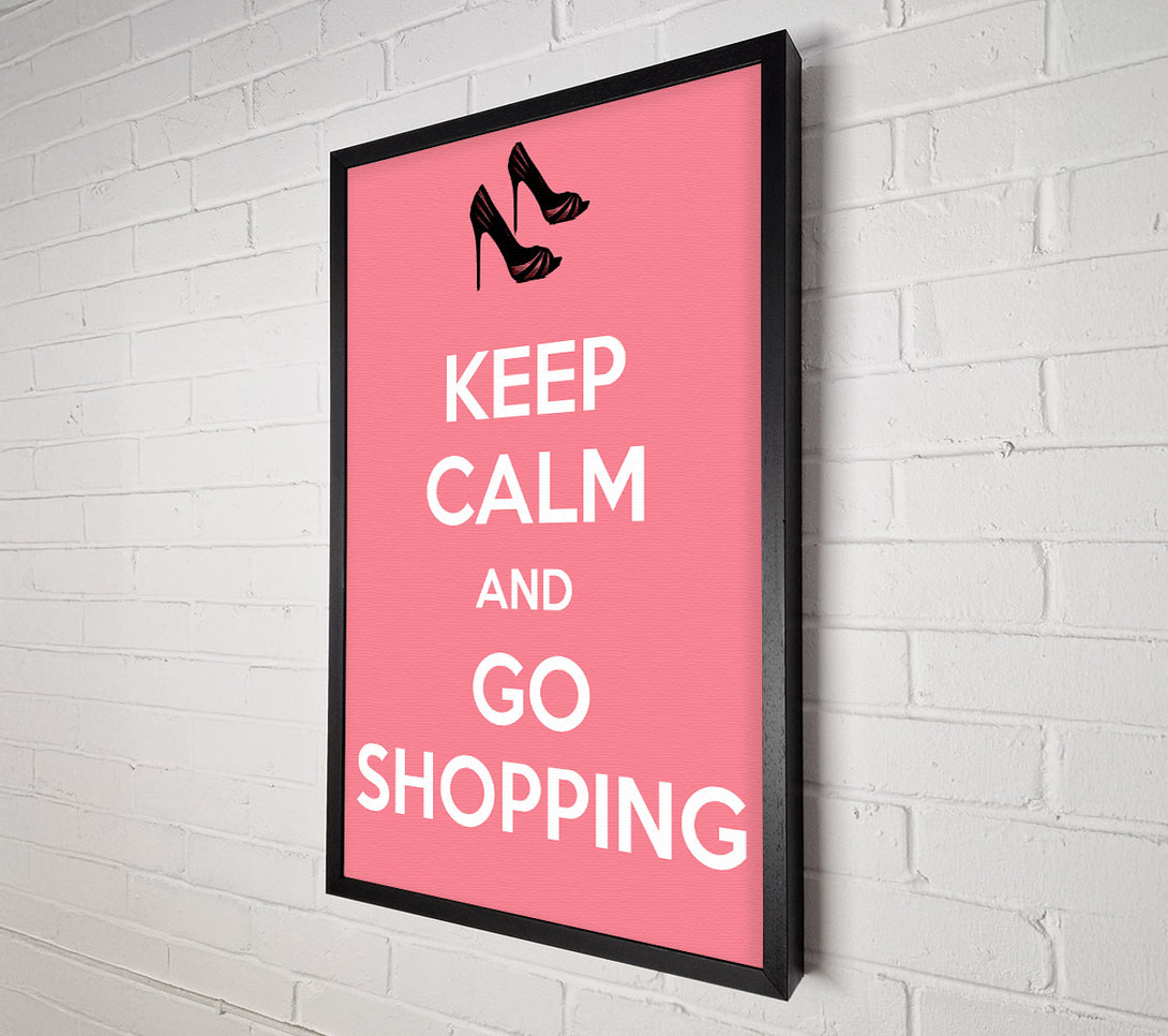  A Canvas Print of Girls Room Quote Keep Calm And Go Shopping Pink Canvas Art