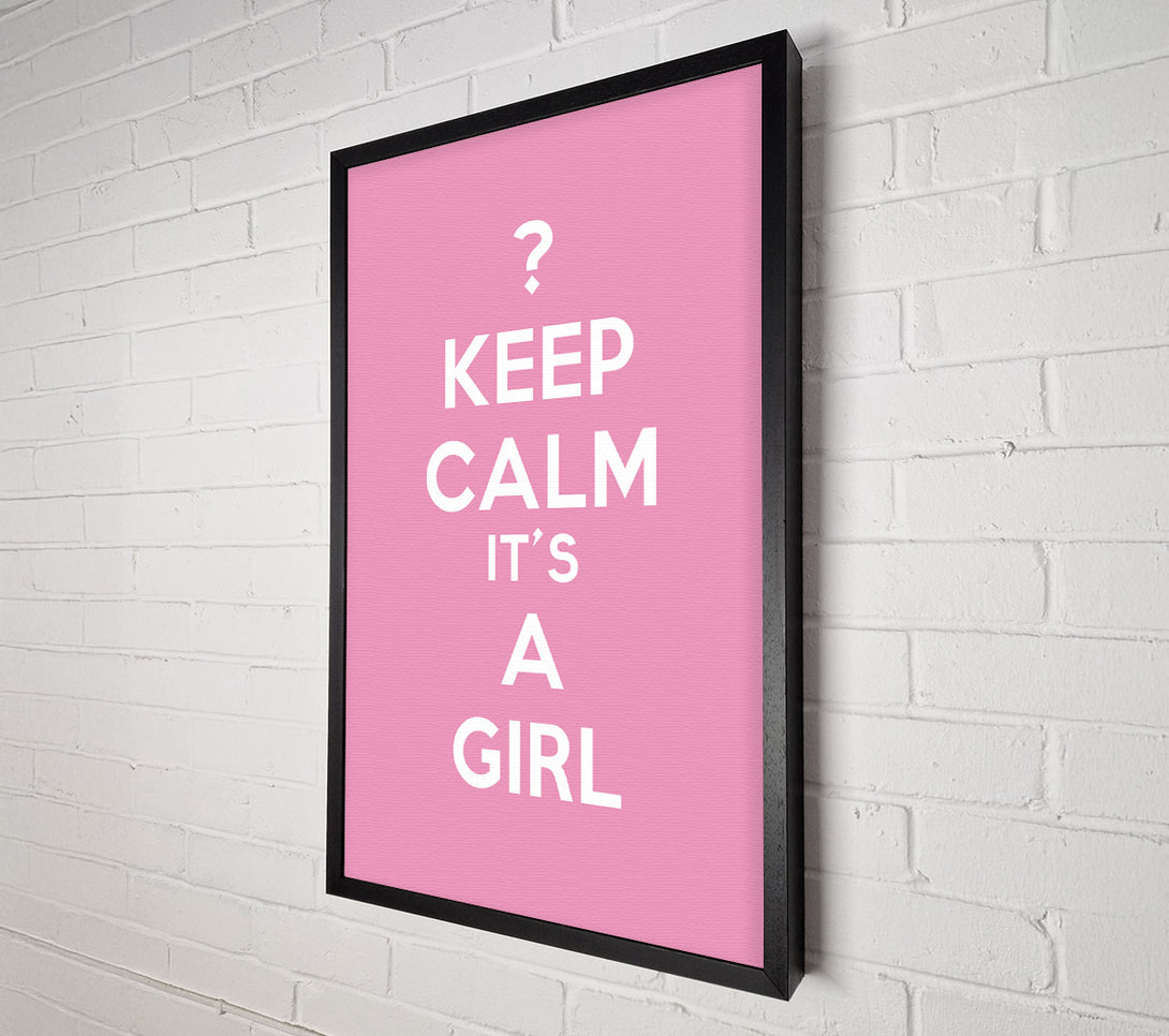  A Canvas Print of Nursery Quote Keep Calm Girl Pink Canvas Art