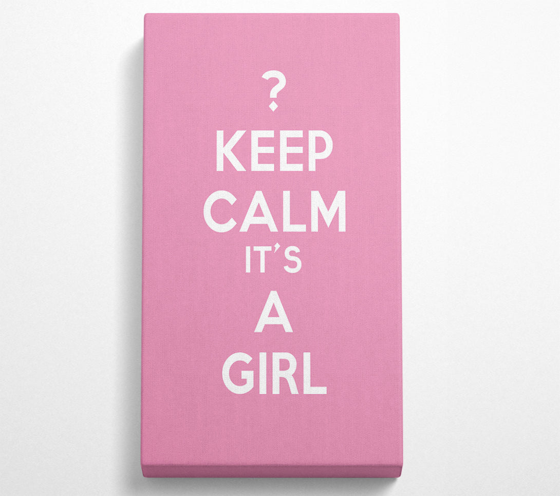  A Canvas Print of Nursery Quote Keep Calm Girl Pink Canvas Art