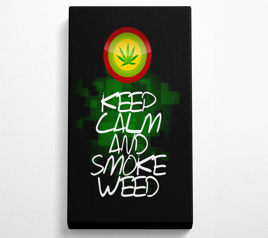  A Canvas Print of Keep Calm Weed Black Canvas Wall Art