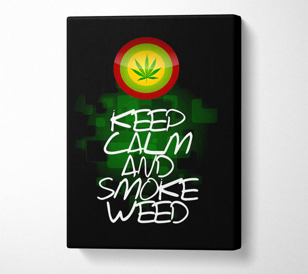  A Canvas Print of Keep Calm Weed Black Canvas Wall Art