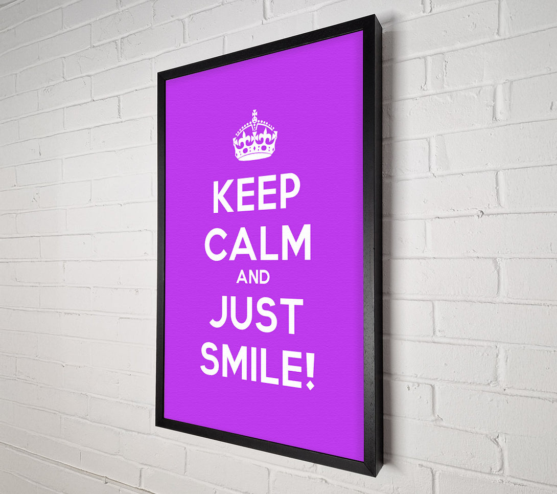  A Canvas Print of Keep Calm Smile Canvas Wall Art