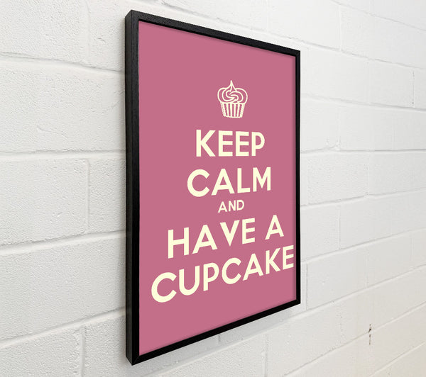 Kitchen Quote Keep Calm Cupcake Pink