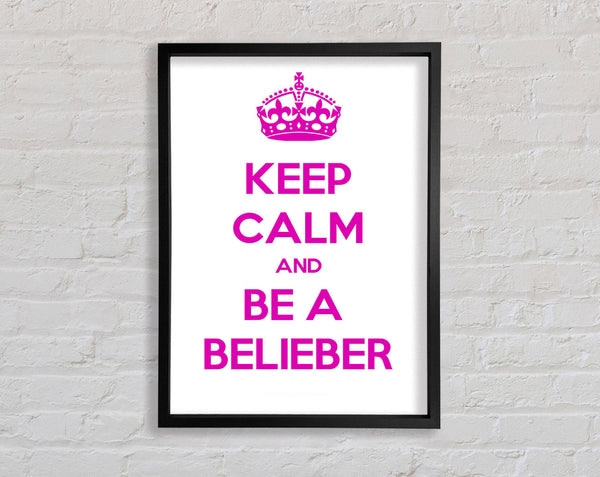 Music Quote Keep Calm Justin Bieber Framed Print