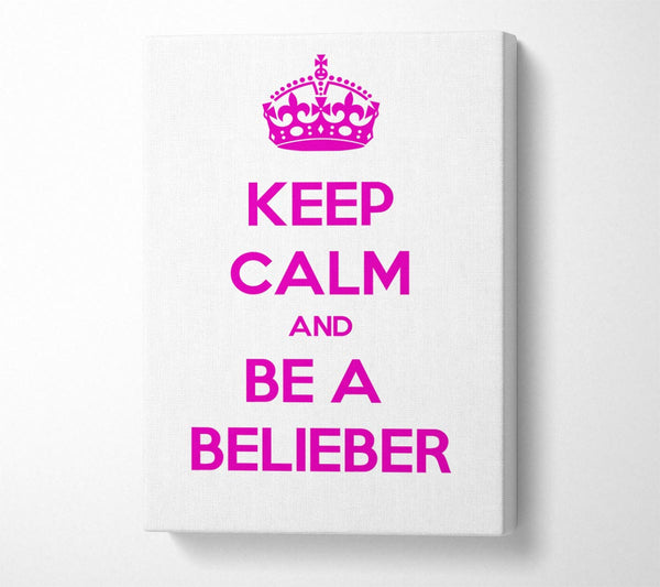  A Canvas Print of Music Quote Keep Calm Justin Bieber Canvas Print