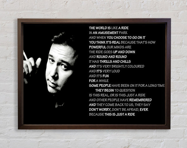 Motivationszitat Bill Hicks Die Welt ist wie eine Fahrt