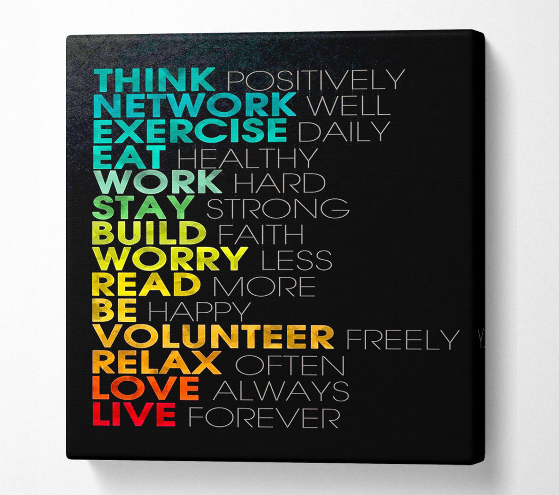  A Canvas Print of Think Positively Canvas Print