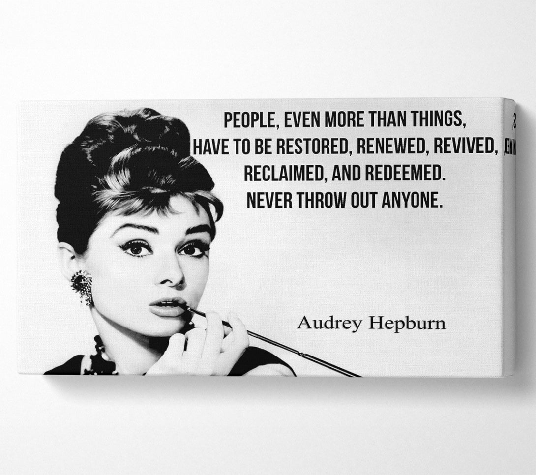  A Canvas Print of Movie Quote Audrey Hepburn Never Throw Out Canvas Wall Art