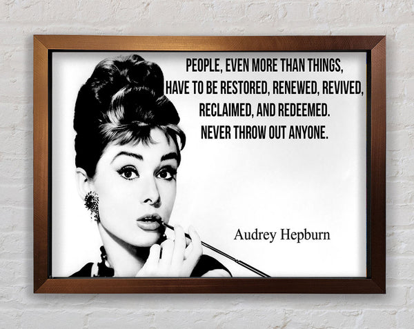 Filmzitat Audrey Hepburn Niemals wegwerfen