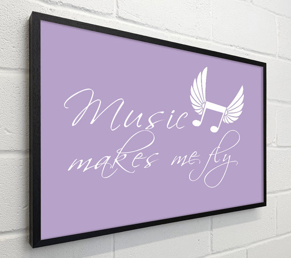 Boys room Quote Music Makes Me Fly Lilac
