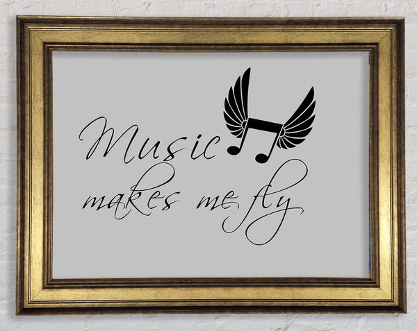 Jungenzimmer Zitat Music Makes Me Fly Grau