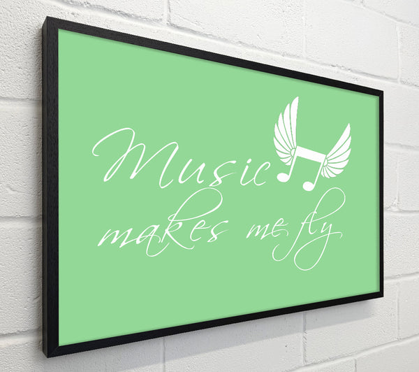 Boys room Quote Music Makes Me Fly Green