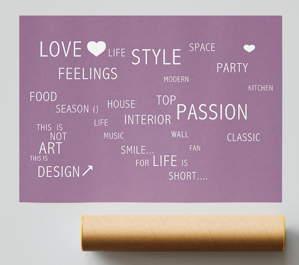 Love Quote Love Life Dusty Pink Print
