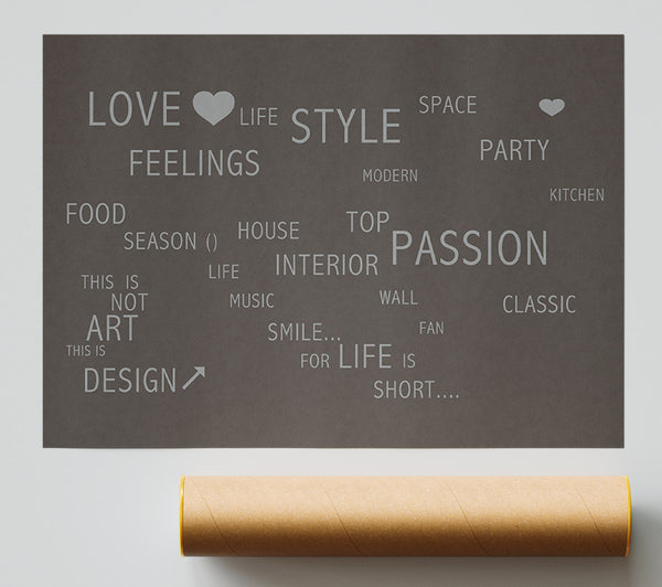 Love Quote Love Life Chocolate Poster