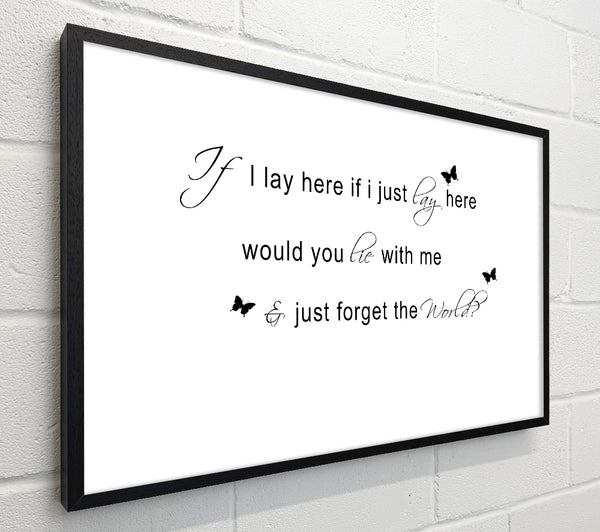 Music Quote If I Lay Here Snow Patrol 2 White