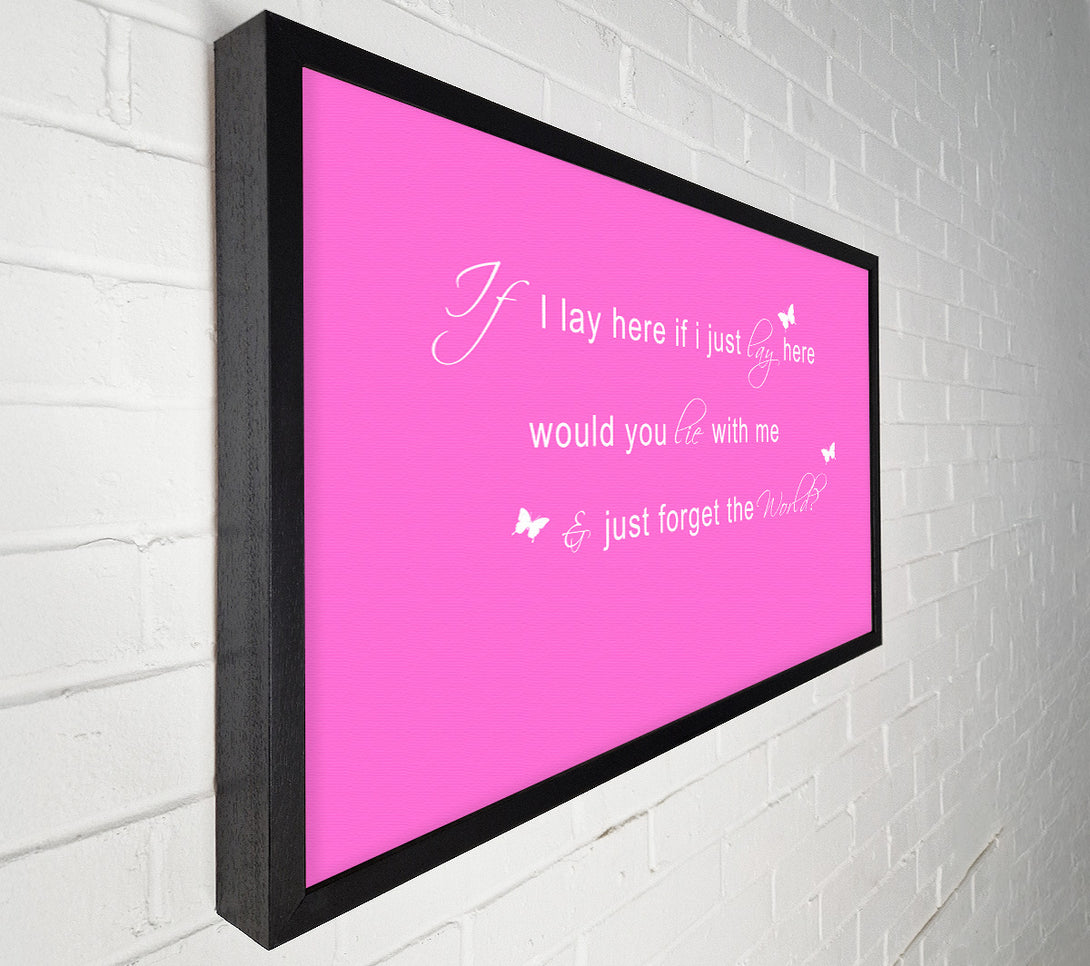  A Canvas Print of Music Quote If I Lay Here Snow Patrol 2 Vivid Pink Canvas Art