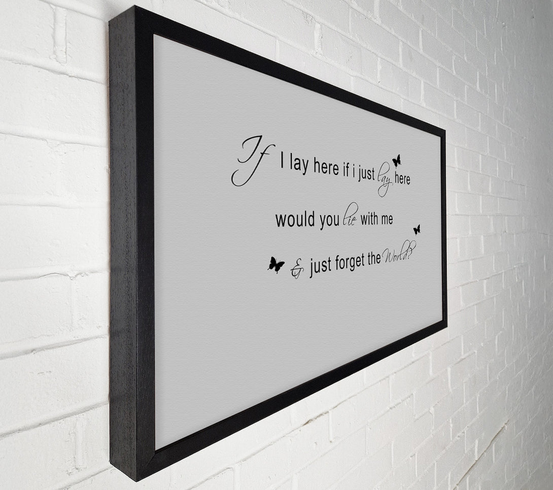  A Canvas Print of Music Quote If I Lay Here Snow Patrol 2 Grey Canvas Print