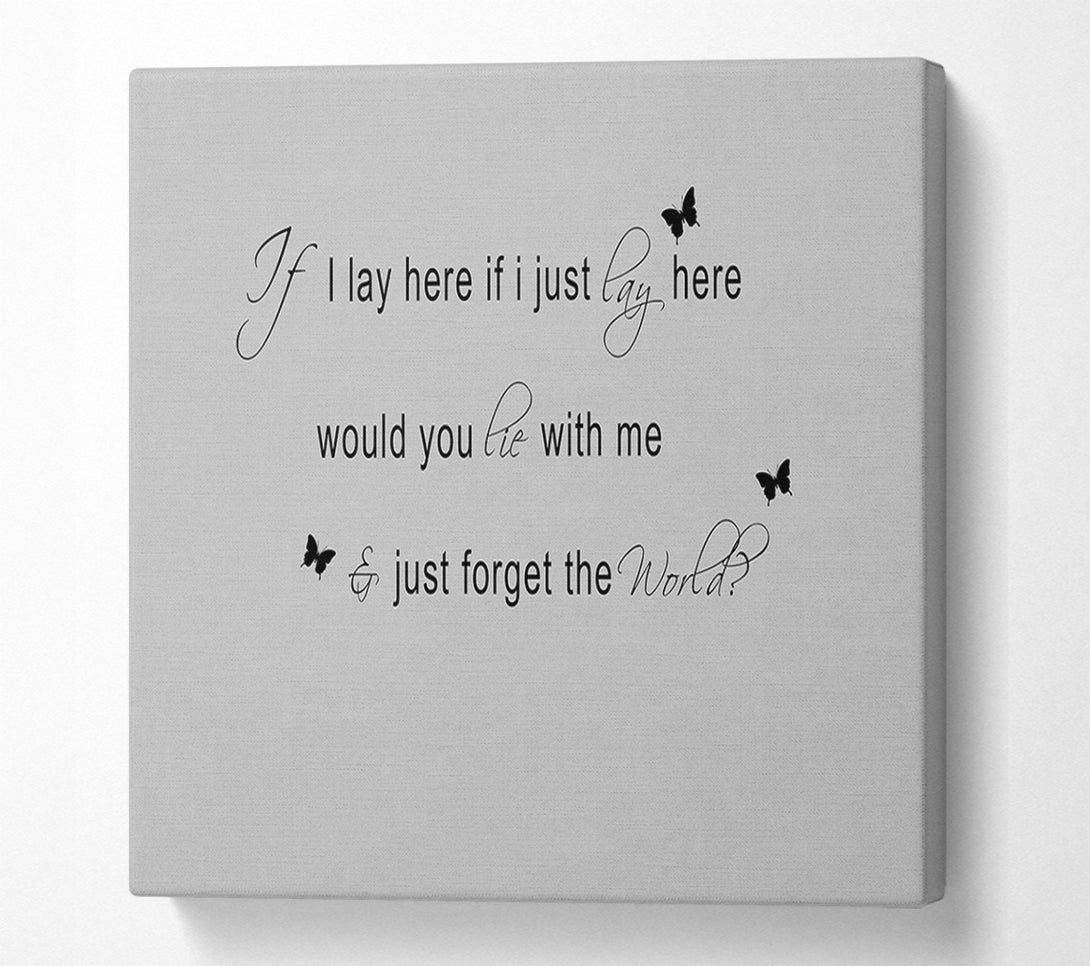  A Canvas Print of Music Quote If I Lay Here Snow Patrol 2 Grey Canvas Print