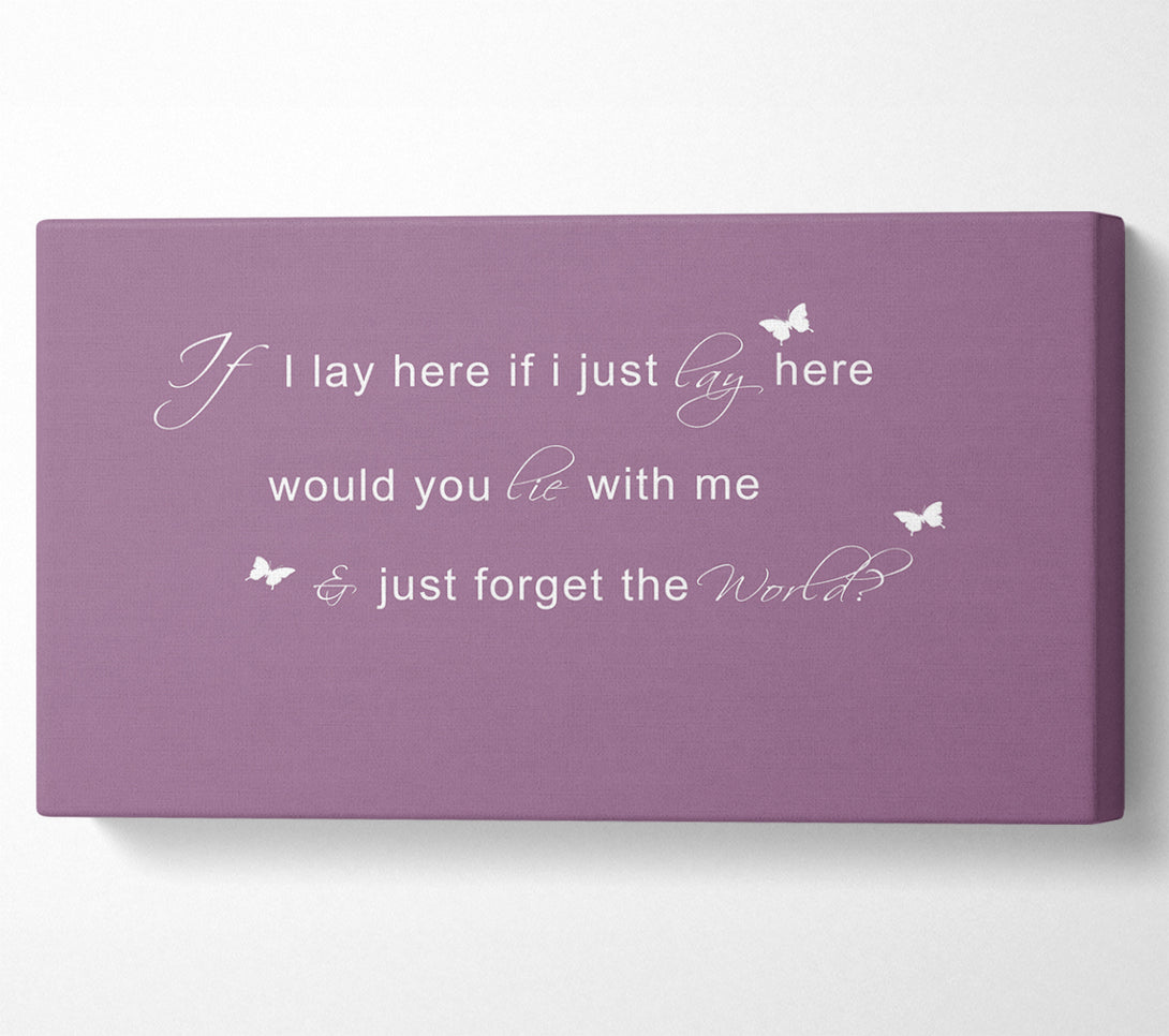  A Canvas Print of Music Quote If I Lay Here Snow Patrol 2 Dusty Pink Canvas Wall Art