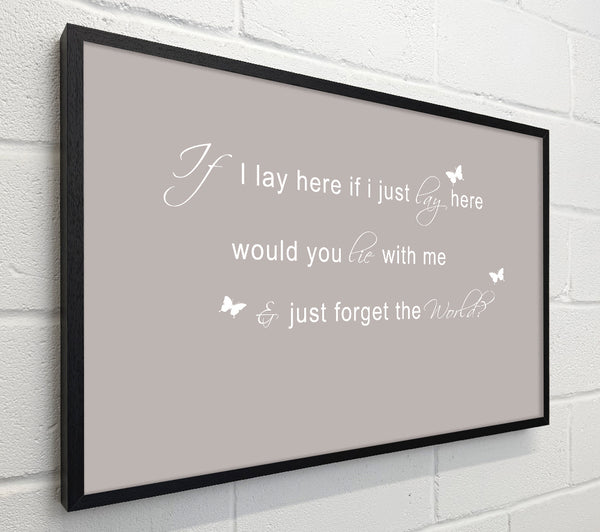 Music Quote If I Lay Here Snow Patrol 2 Beige