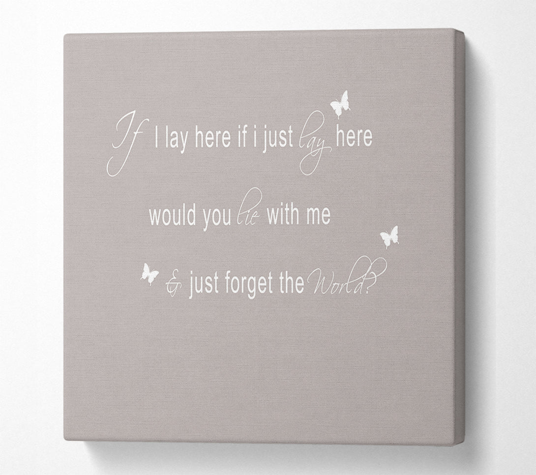  A Canvas Print of Music Quote If I Lay Here Snow Patrol 2 Beige Canvas Art