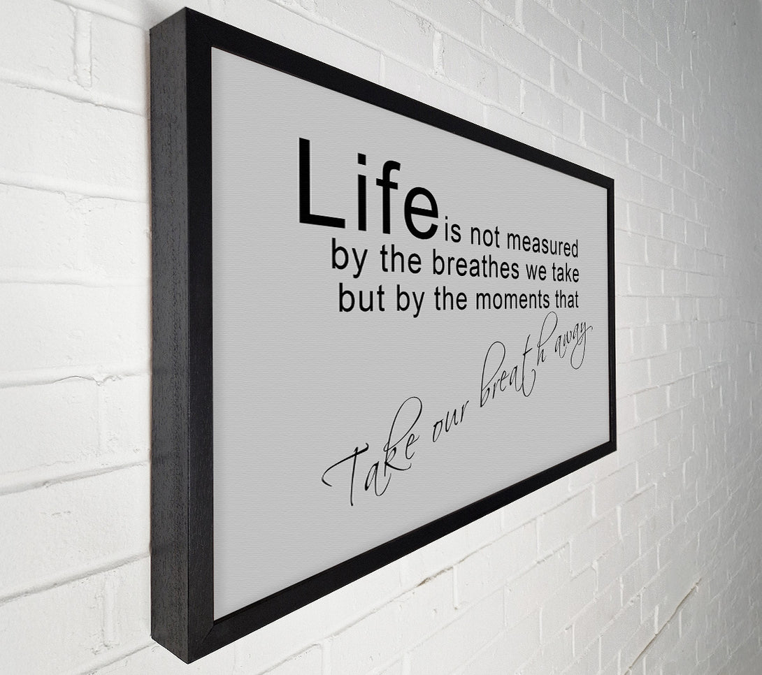  A Canvas Print of Motivational Quote Life Is Not Measured Grey Canvas Art