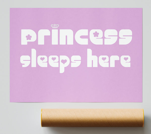 Nursery Quote Princess Sleeps 2 Pink Giclee Print