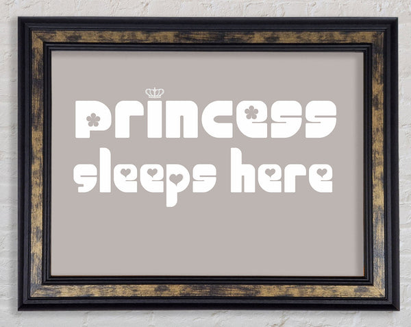 Princess sleeps 2 Beige Framed Print