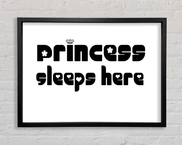 Princesss Sleeps Here 2 White Framed Print