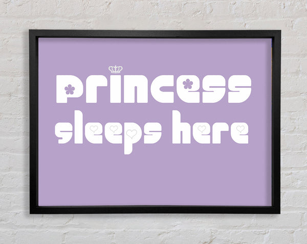 Princesss Sleeps Here 2 Lilac Framed Print