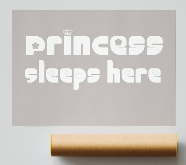Princesss Sleeps Here 2 Beige Print