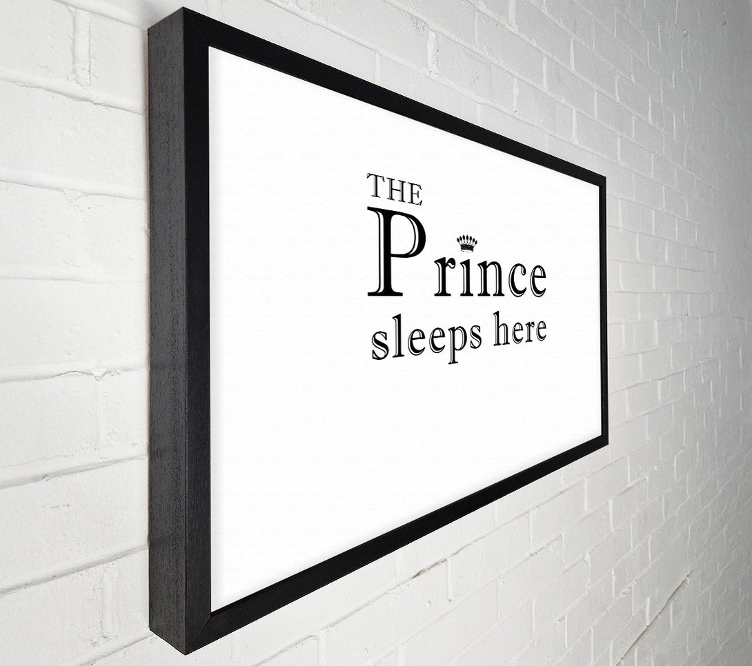  A Canvas Print of Boys room Quote The Prince Sleeps Here White Canvas Art
