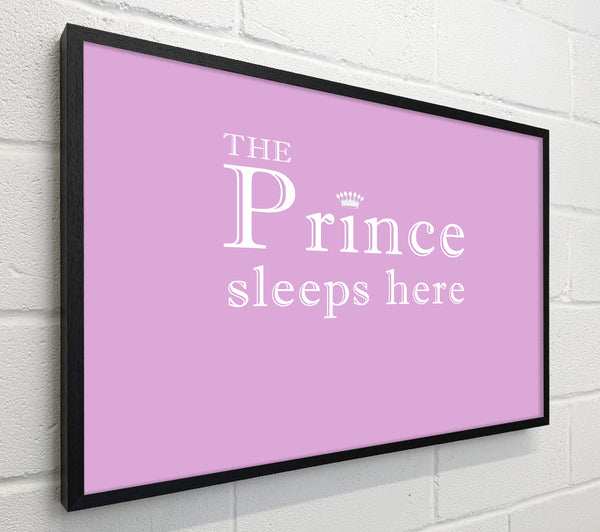 Nursery Quote The Prince Sleeps Here Pink