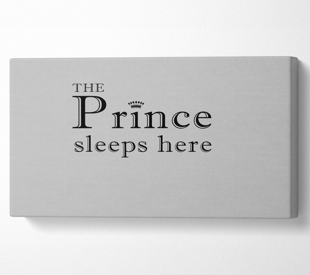  A Canvas Print of Boys room Quote The Prince Sleeps Here Grey Canvas Wall Art