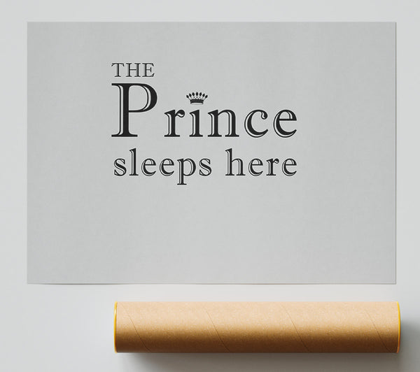 Boys Room Quote The Prince Sleeps Here Grey Print