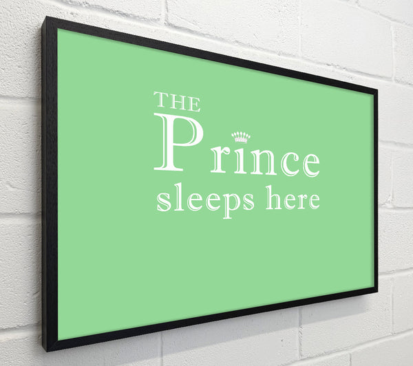 Boys room Quote The Prince Sleeps Here Green
